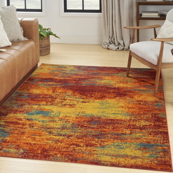 Nourison Essentials Indoor/Outdoor Flame 4' x 6' Area Rug (4x6)