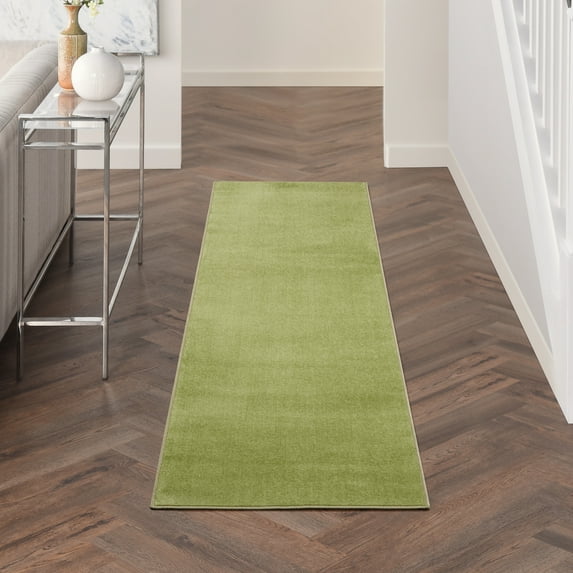 Nourison Essentials Indoor/Outdoor Green 2'2" x 7'6" Area Rug, (2x8)