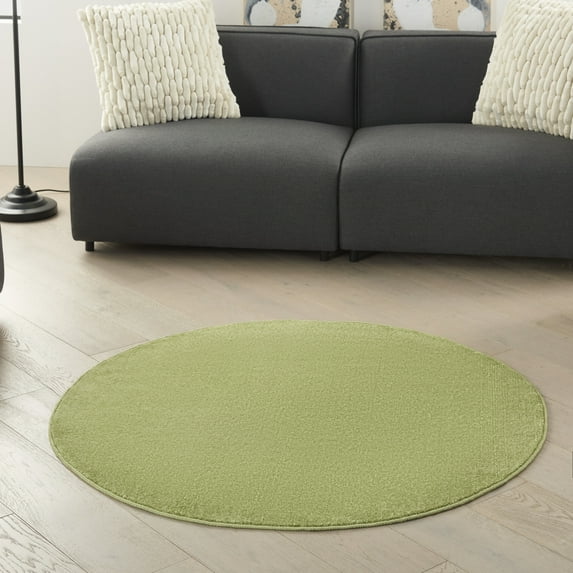 Nourison Essentials Indoor/Outdoor Green 4' x round Area Rug, (4 Round)