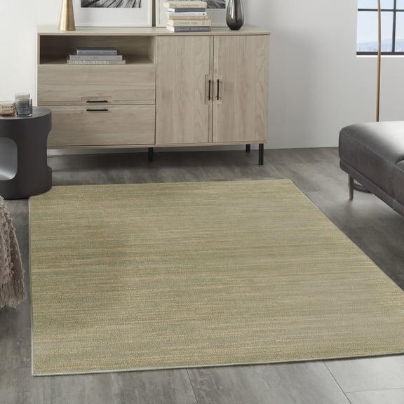 Nourison Essentials Indoor/Outdoor Green Gold 4' x 6' Area Rug (4x6)