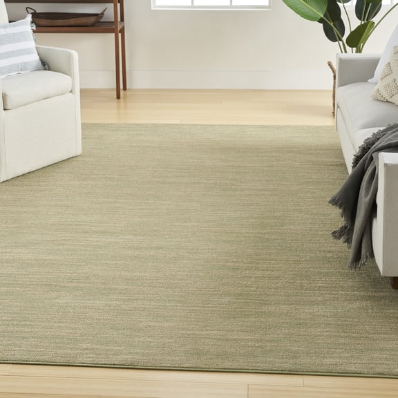 Nourison Essentials Indoor/Outdoor Green Gold 6' x 9' Area Rug (6x9)