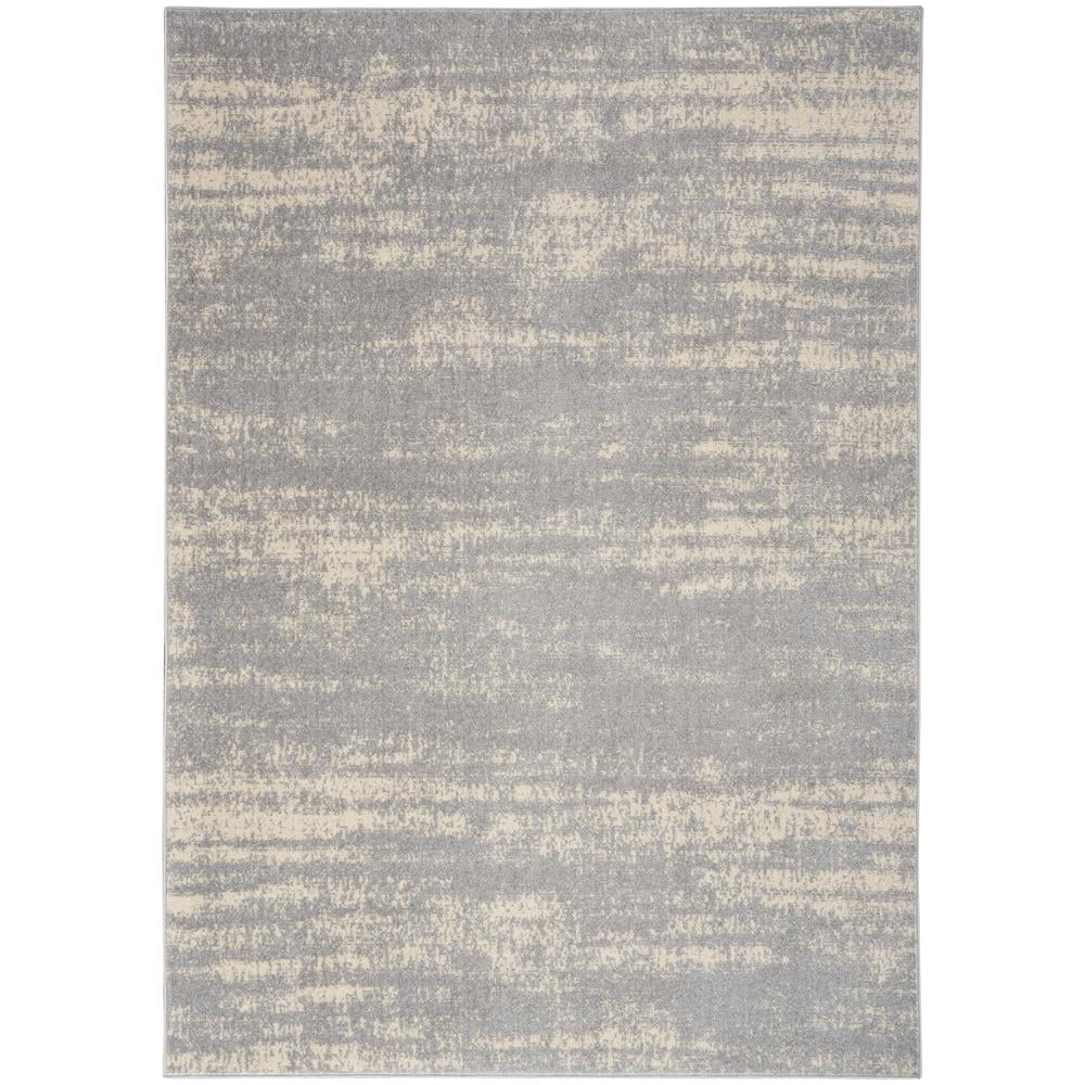 Essential Abstract Grey/Beige Synthetic 4' x 6' Outdoor Rug