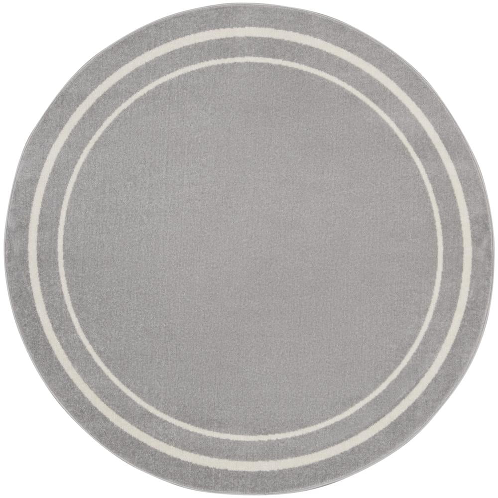 Nourison Essentials Indoor/Outdoor Grey/Ivory 6' x round Area Rug, (6 Round)