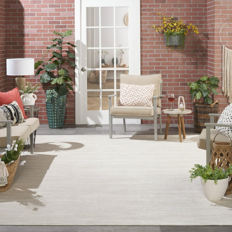 Nourison Essentials High Durability, Ivory Beige Indoor/Outdoor 