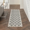thumbnail image 1 of Nourison Essentials Indoor/Outdoor Ivory Black 2'2" x 7'6" Area Rug (2x8), 1 of 9