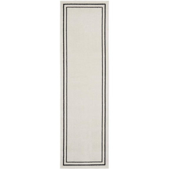 Nourison Essentials Indoor/Outdoor Ivory/Black 2' x 6' Area Rug, (2x6)
