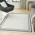 Nourison Essentials Indoor/Outdoor Ivory/Black 6' x 9' Area Rug, (6x9 ...