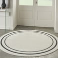 thumbnail image 1 of Nourison Essentials Indoor/Outdoor Ivory/Black 6' x round Area Rug, (6 Round), 1 of 9