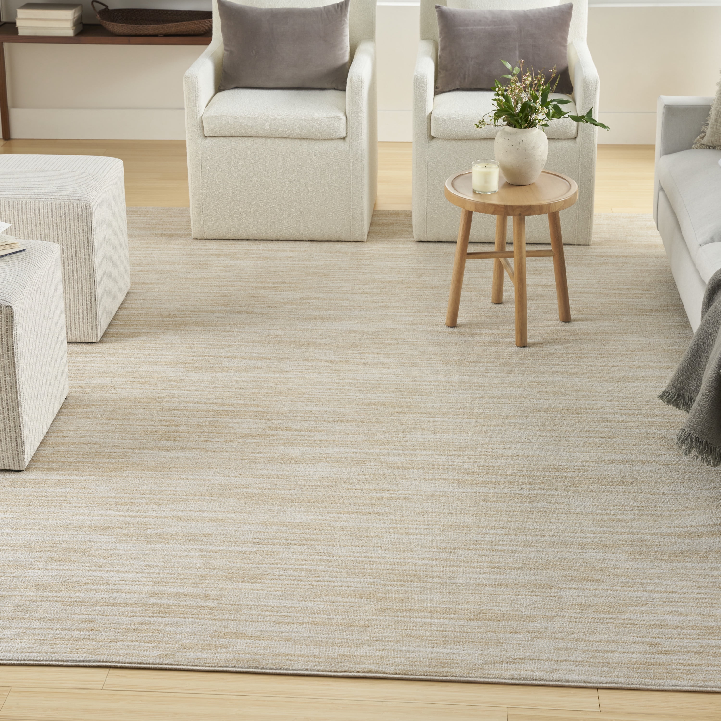Nourison Essentials 10 x 14 Indoor Outdoor Ivory Gold Area Rug Machine Made OEKO TEX Certified Walmart