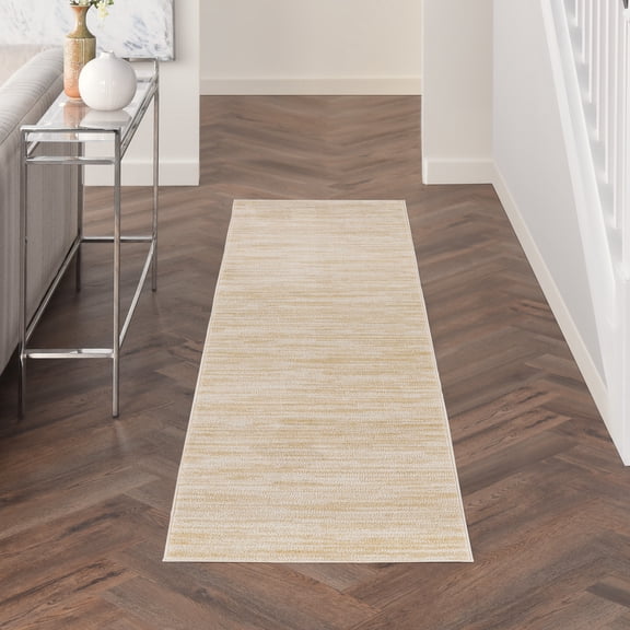 Nourison Essentials Indoor/Outdoor Ivory Gold 2' x 6' Area Rug (2x6)