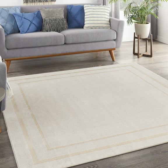 Nourison Essentials Indoor/Outdoor Ivory Gold 5' x Square Area Rug (5 Square)
