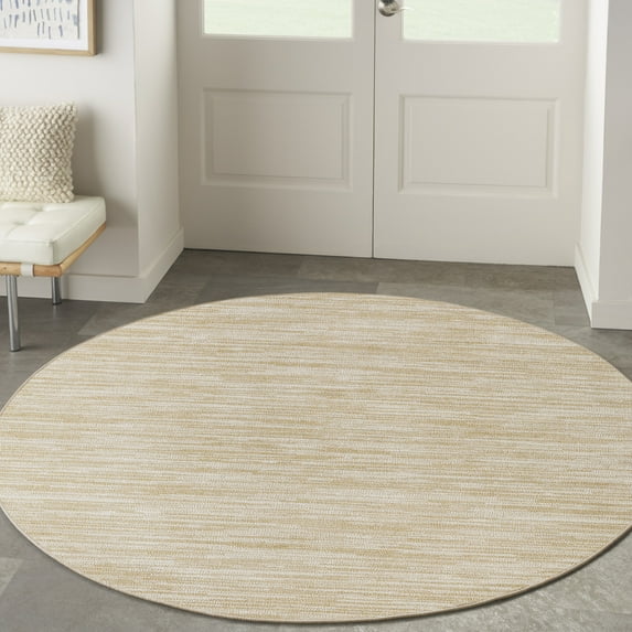 Nourison Essentials Indoor/Outdoor Ivory Gold 8' x Round Area Rug (8 Round)