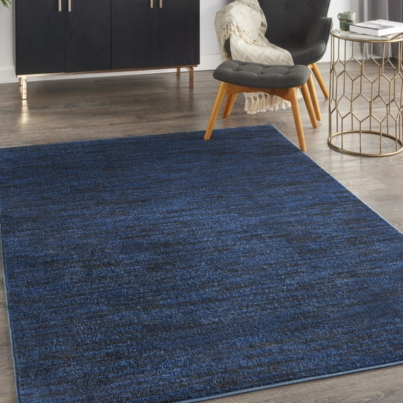 Nourison Essentials Indoor/Outdoor Midnight Blue 6' x 9' Area Rug, (6x9)