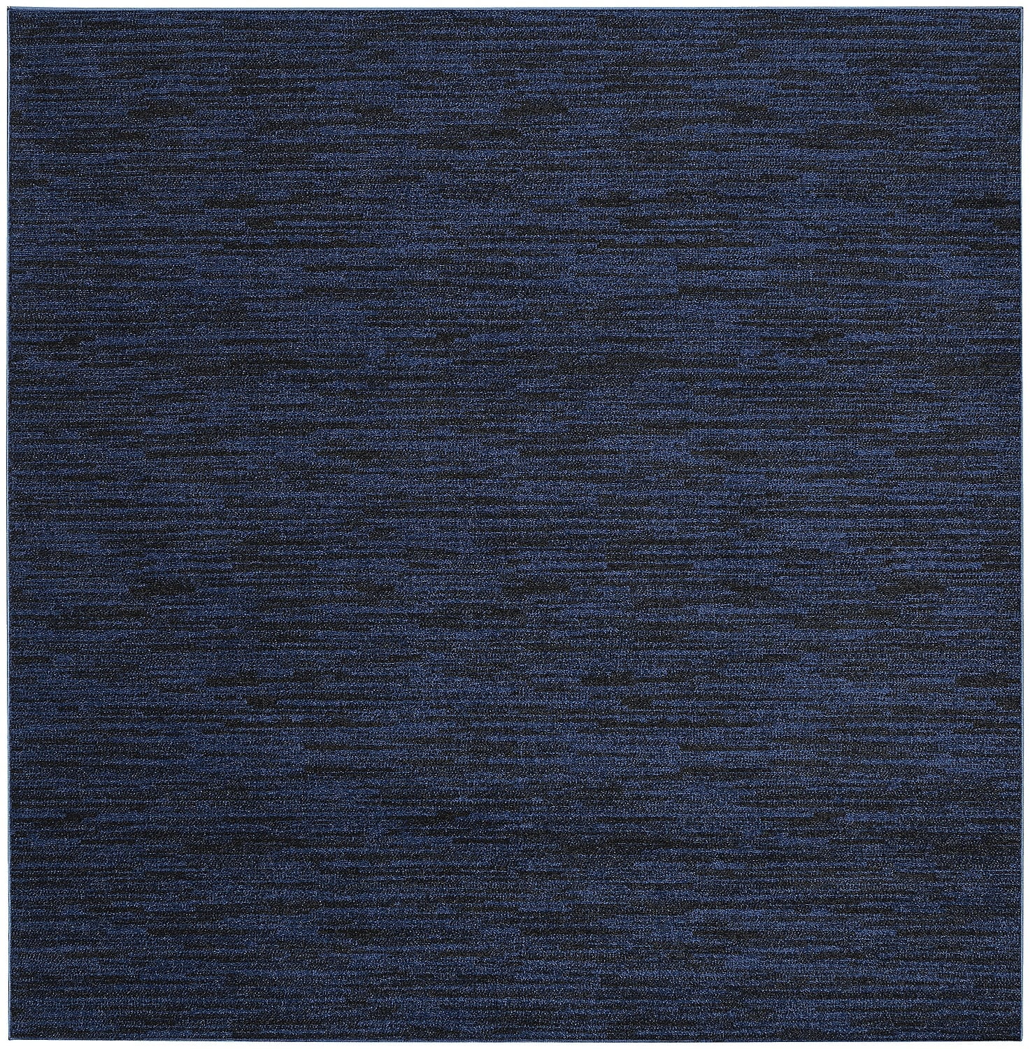 Midnight Blue 7' Square Non-slip Synthetic Rug