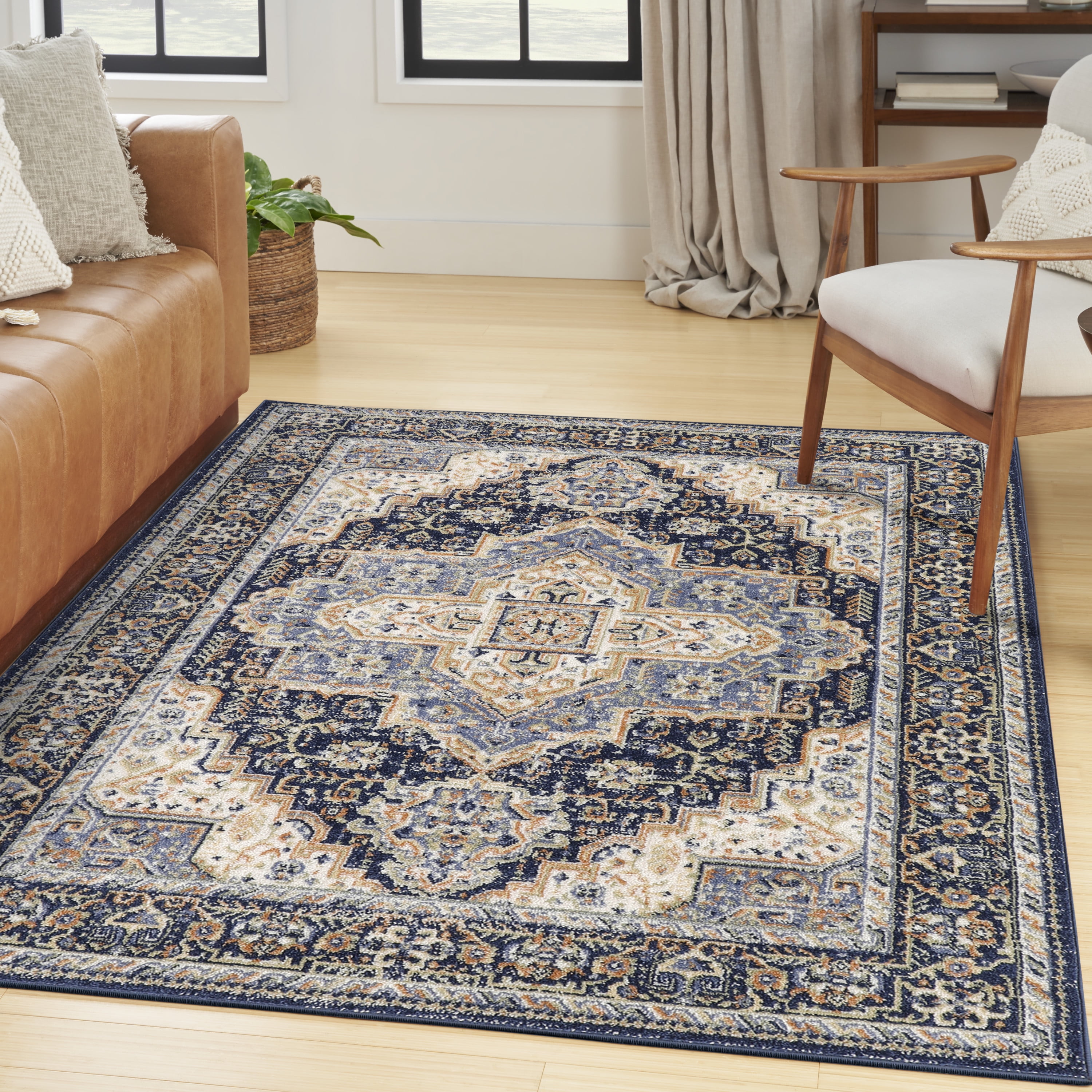 Nourison Essentials Indoor/Outdoor Navy 4' x 6' Area Rug (4x6 ...