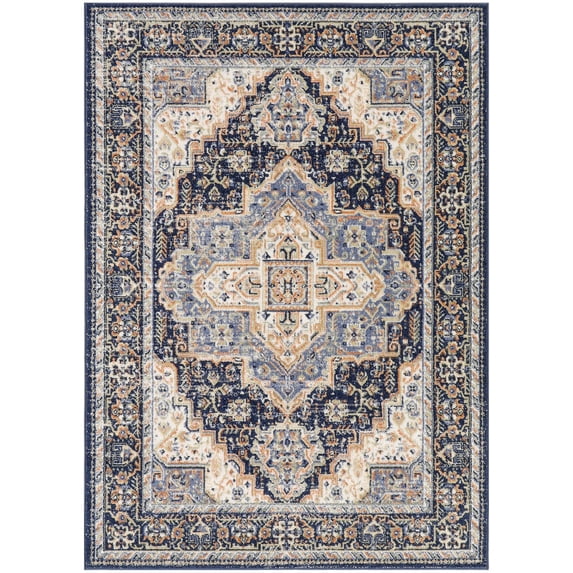 Nourison Essentials Indoor/Outdoor Navy 4' x 6' Area Rug (4x6)
