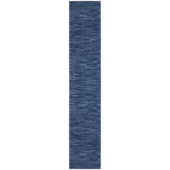 Nourison Essentials Indoor/Outdoor Navy Blue 2'2" x 12' Area Rug, (2x12)