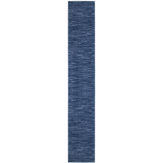 Nourison Essentials Indoor/Outdoor Navy Blue 2'2" x 18 Area Rug, (2x18)