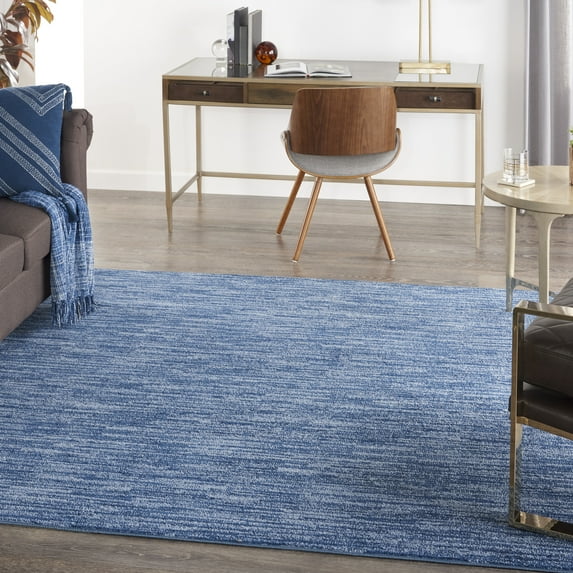 Nourison Essentials Indoor/Outdoor Navy Blue 7' x square Area Rug, (7 Square)