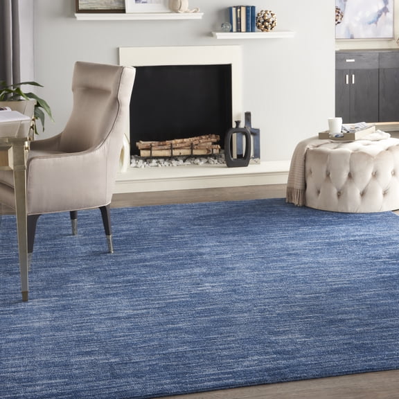 Nourison Essentials Indoor/Outdoor Navy Blue 8' x 11' Area Rug, (8x11)