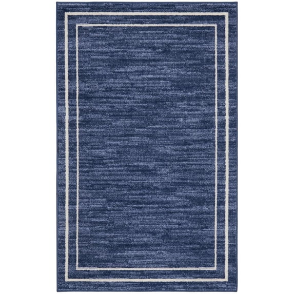 Nourison Essentials Indoor/Outdoor Navy/Ivory 2' x 4' Area Rug, (2x4)