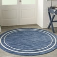 thumbnail image 1 of Nourison Essentials Indoor/Outdoor Navy/Ivory 8' x round Area Rug, (8 Round), 1 of 9
