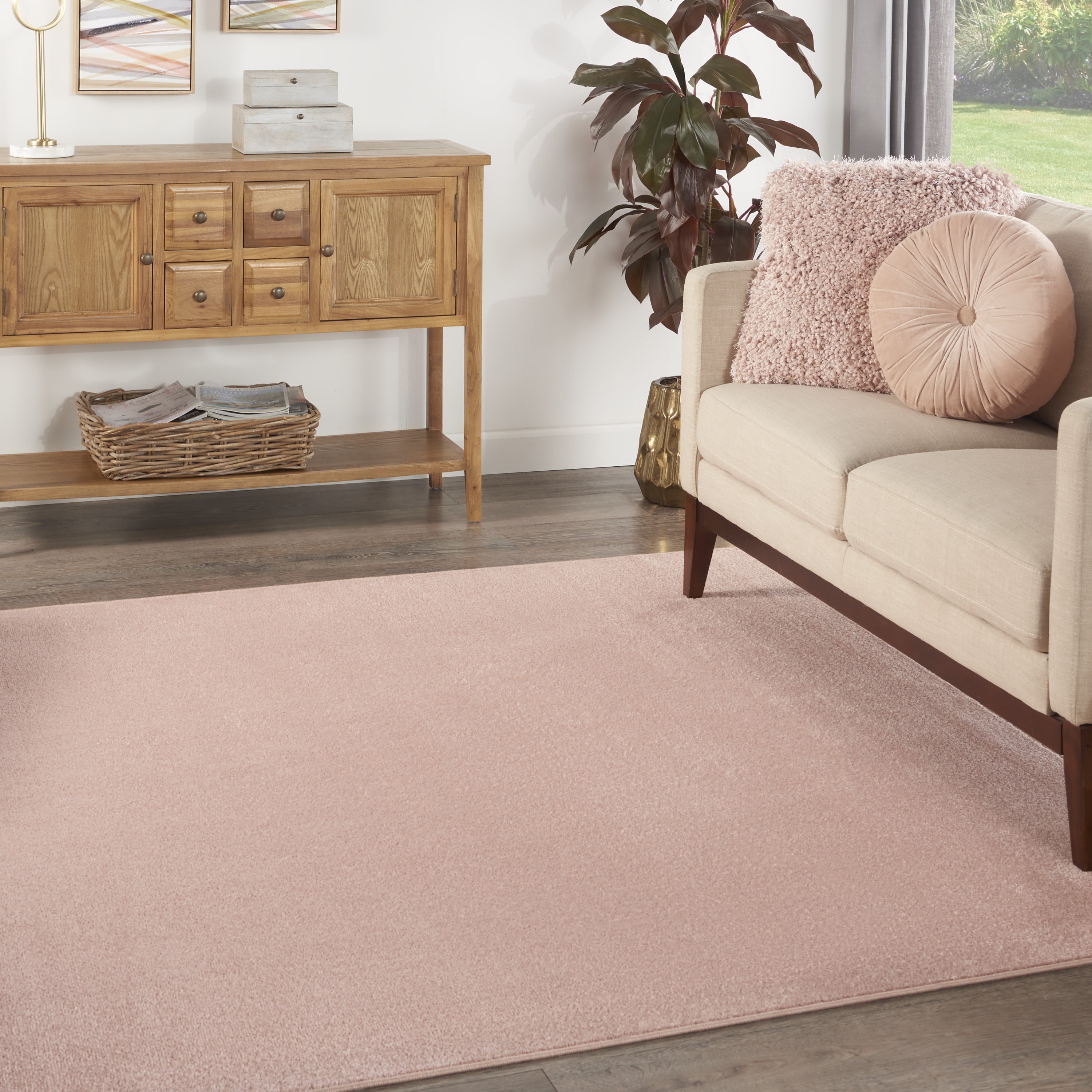 Nourison Essentials Indoor/Outdoor Pink 7' x square Area Rug, (7 Square ...