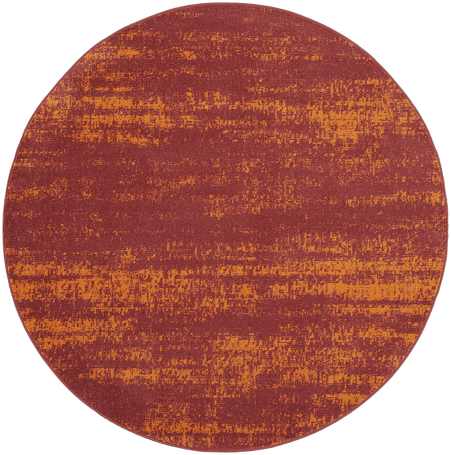 Elysian Red Abstract 4' Round Synthetic Outdoor Rug