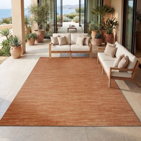 Nourison Essentials 10' x 14' Rust Indoor/Outdoor Rug
