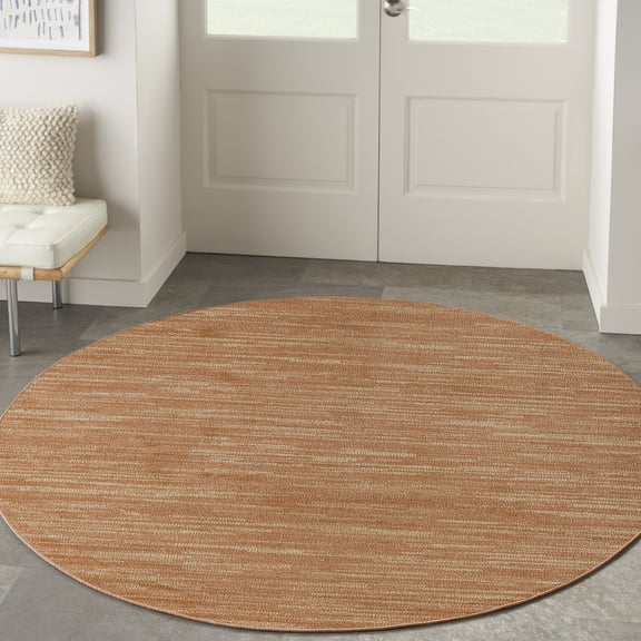 Nourison Essentials Indoor/Outdoor Rust 4' x Round Area Rug (4 Round)