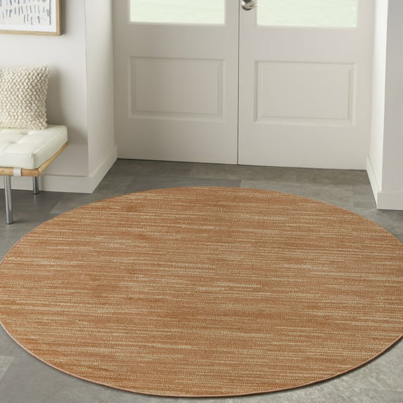 Nourison Essentials Indoor/Outdoor Rust 6' x Round Area Rug (6 Round)