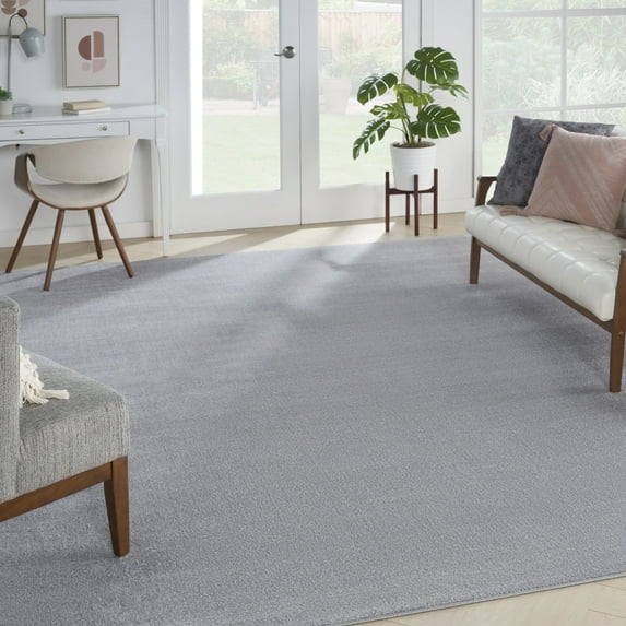 Nourison Essentials Indoor/Outdoor Silver Grey 10' x 14' Area Rug, (10x14)