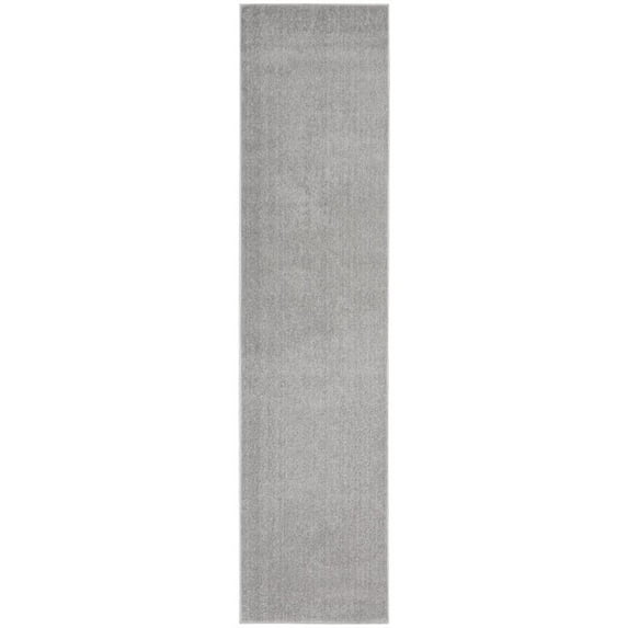 Nourison Essentials Indoor/Outdoor Silver Grey 2'2" x 14 Area Rug, (2x14)