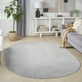 thumbnail image 1 of Nourison Essentials Indoor/Outdoor Silver Grey 6' x 9'oval Area Rug, (6x9 Oval), 1 of 9