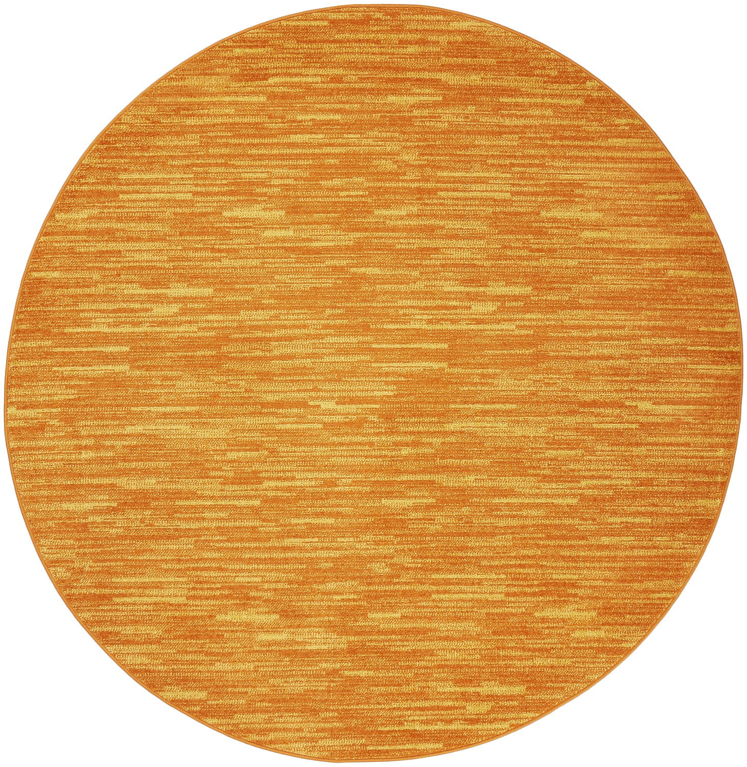 Noursion Essentials Solid Contemporary Yellow 6' x Round Area Rug 