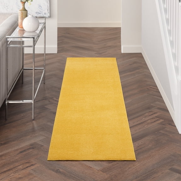 Nourison Essentials Indoor/Outdoor Yellow 2'2" x 10' Area Rug, (2x10)