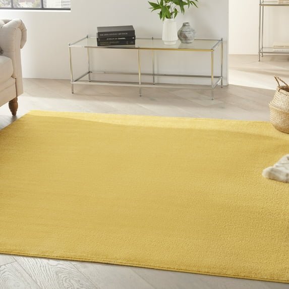 Nourison Essentials Indoor/Outdoor Yellow 5' x square Area Rug, (5 Square)