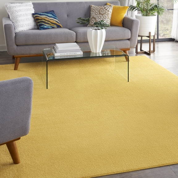 Nourison Essentials Indoor/Outdoor Yellow 8' x 10' Area Rug, (8x10)