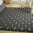 thumbnail image 1 of Nourison Essentials Outdoor Black Ivory 6' x 9' Area Rug (6x9), 1 of 9