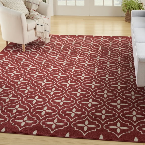 Nourison Essentials Outdoor Brick Ivory 5' x 7' Area Rug (5x7)