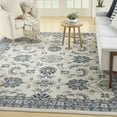thumbnail image 1 of Nourison Essentials Outdoor Ivory Blue 5' x 7' Area Rug (5x7), 1 of 9
