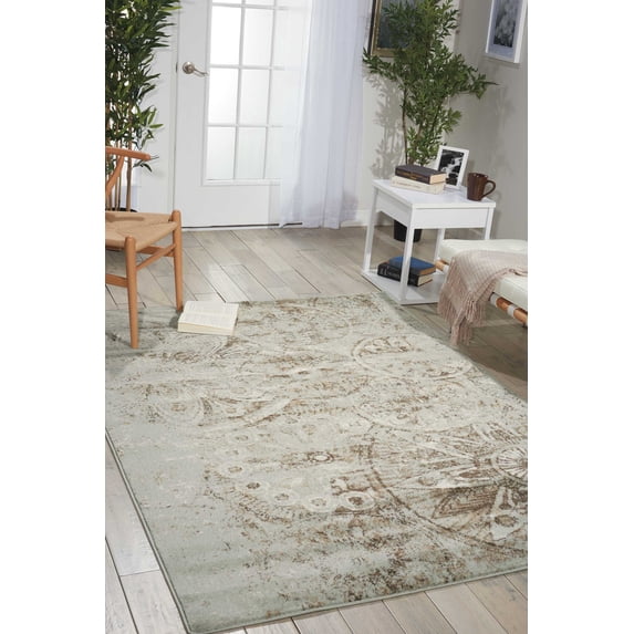 Nourison Euphoria Rustic Grey 6'7" x 9'6" Area Rug, (7x10)