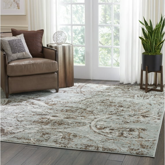Nourison Euphoria Rustic Grey 8' x SQUARE Area Rug, (8 Square)