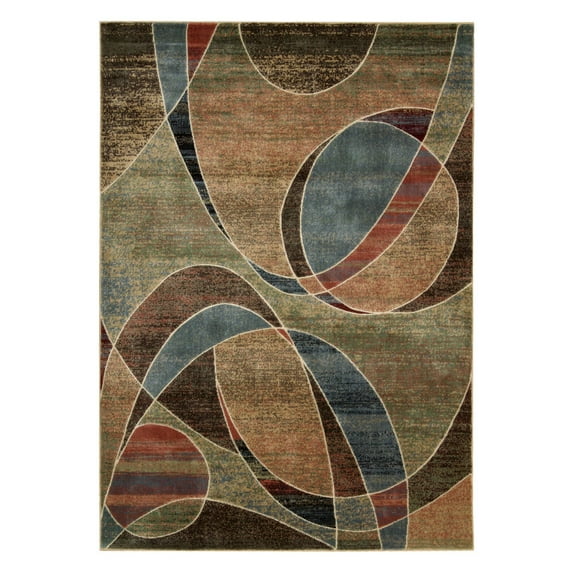 Nourison Expressions Modern Geometric Multicolor 5'3" x 7'5" Area Rug, (5' x 8')