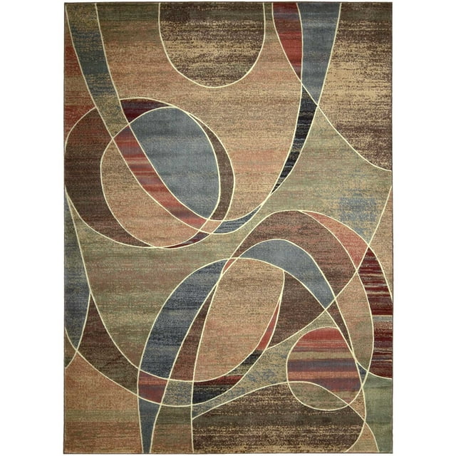 Nourison Expressions Modern Geometric Multicolor 7'9" x 10'10" Area Rug, (8' x 11')