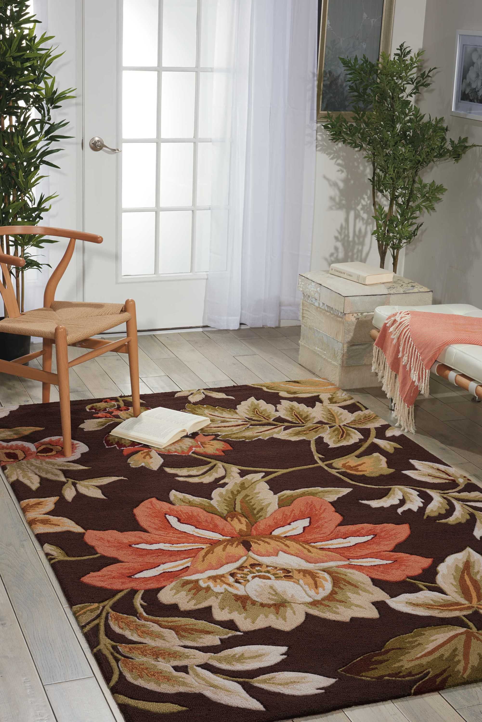Nourison Fantasy Floral Chocolate 1'9" x 2'9" Area Rug, (2x3) - Walmart ...