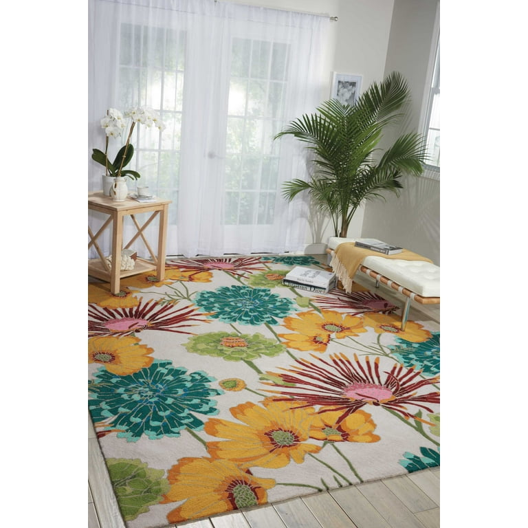 Nourison Fantasy 2 x 3 Ivory Indoor Abstract Handcrafted Area Rug Nourison Fantasy 2 x 3 Ivory Indoor Abstract Handcrafted Area Rug