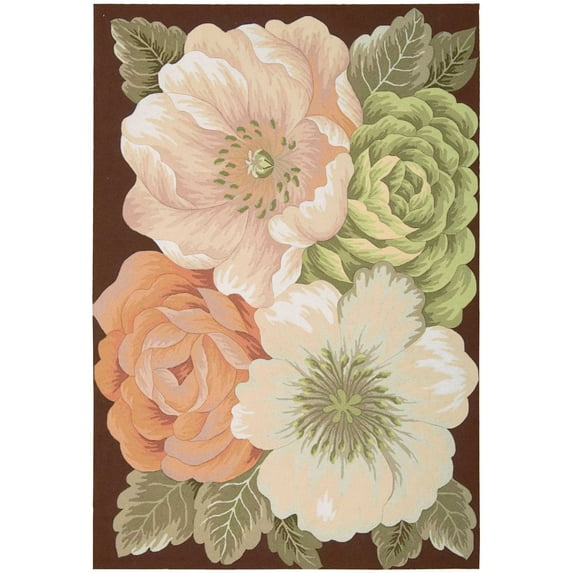 Nourison Fantasy Floral Multicolor 5' x 7'6" Area Rug, (5x8)