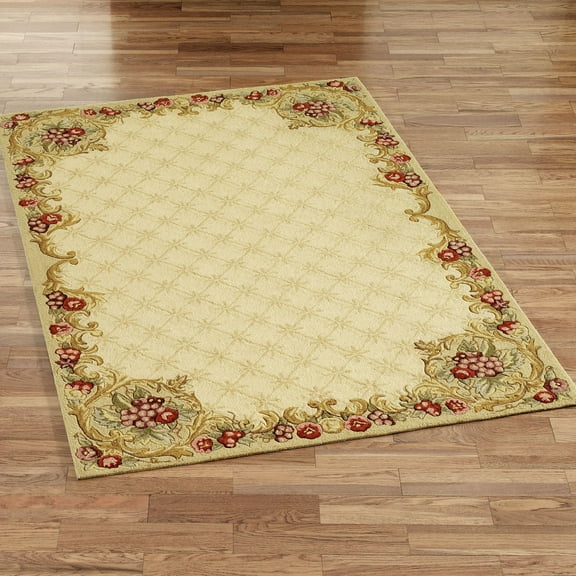 Wine and Roses Rectangle Rug Gold 42” x 66”