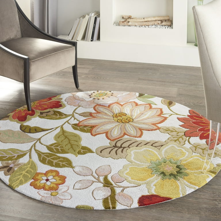 Nourison Fantasy 2 x 3 Ivory Indoor Abstract Handcrafted Area Rug Nourison Fantasy 2 x 3 Ivory Indoor Abstract Handcrafted Area Rug